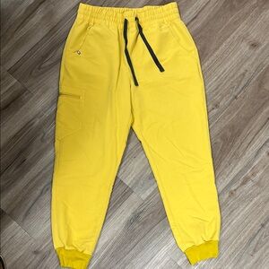 Figs Yellow Joggers with Black Drawstring